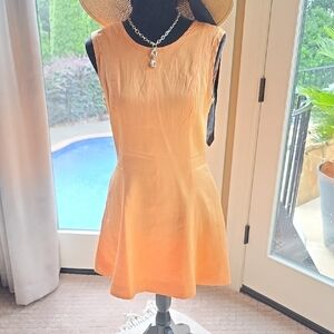 Elegant Orange Sleeveless Dress